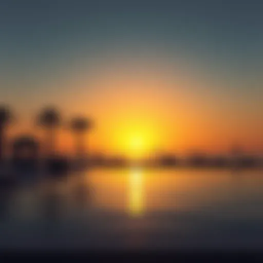 Tranquil view of Albateen Ladies Beach during sunset
