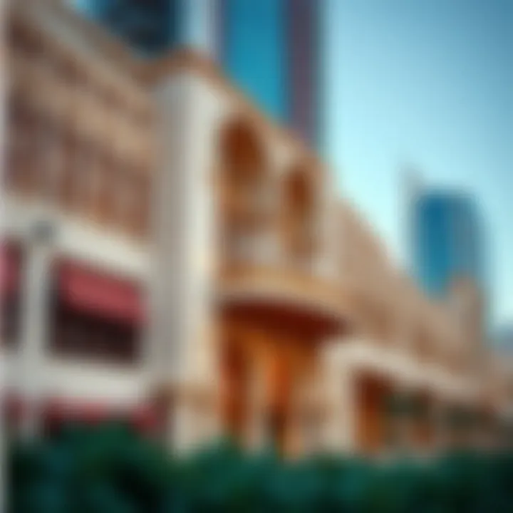 Close-up of برج مي's unique architectural features and façade details.