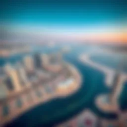 Aerial view of Business Bay showcasing its skyline and waterways