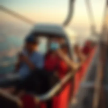 Thrilling Ride Experience for Tourists Tourists enjoying a ride in the cable car with panoramic views