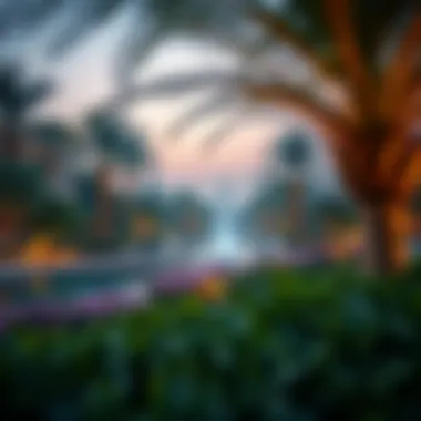 A panoramic view of the lush landscapes within Dubai Garden Glow