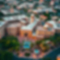 Aerial view of educational institutions near Town Square, Dubai
