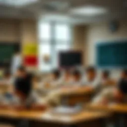 Dynamic classroom scene highlighting student engagement