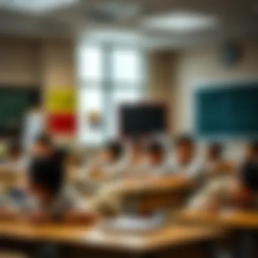 Dynamic classroom scene highlighting student engagement