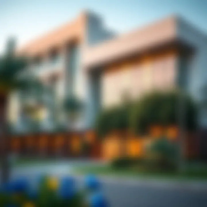 Architecture of Dubai's International Schools A view of a modern international school exterior in Dubai