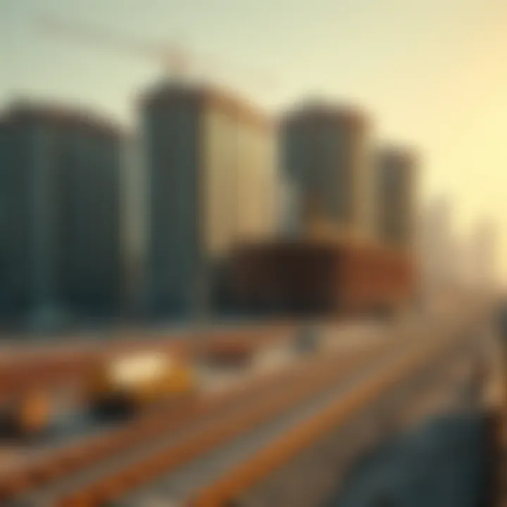 Transforming Urban Landscapes through Rail Development Construction site of a rail project emphasizing urban development