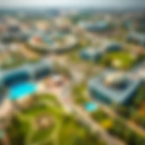 Aerial view of Dubai Silicon Oasis showcasing modern architecture and green spaces