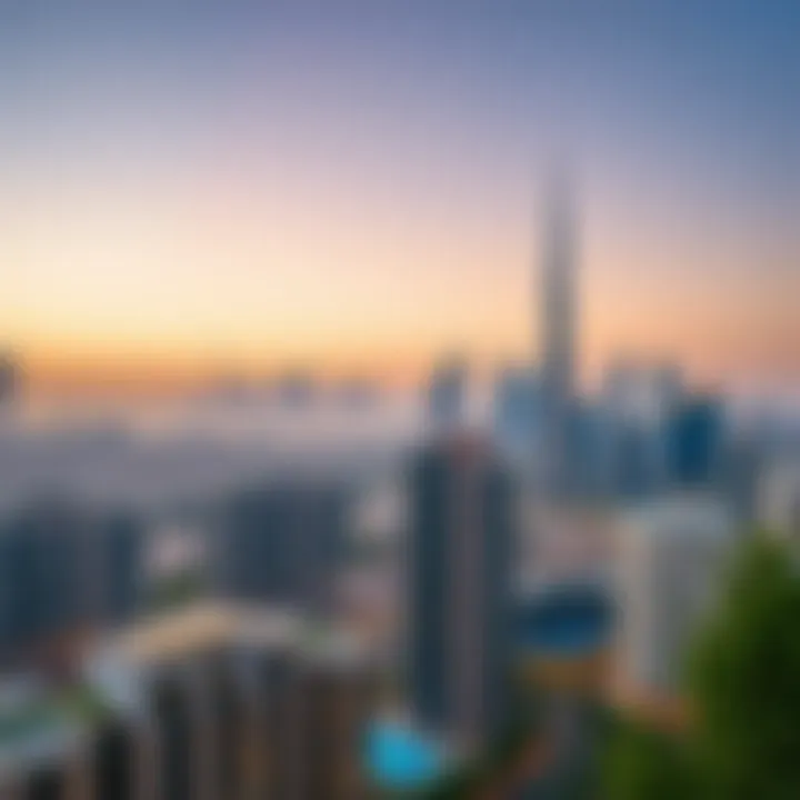 Stunning view of Dubai skyline showcasing modern architectural designs.