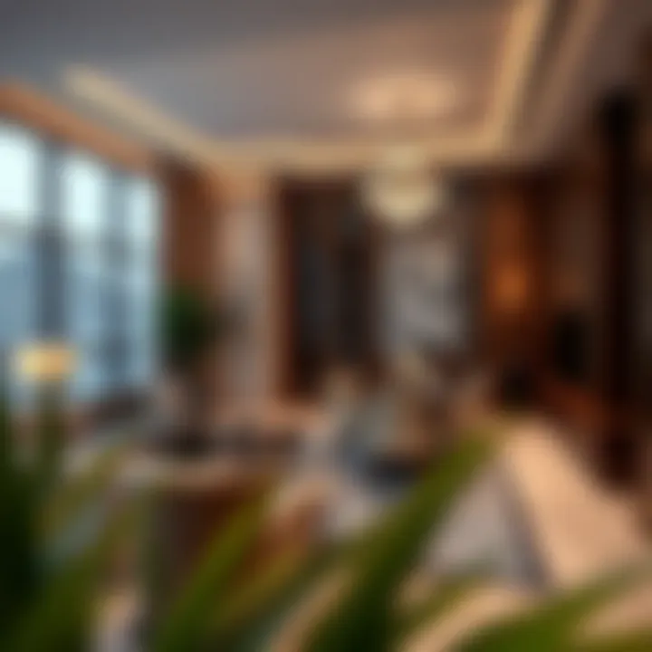 Luxury Living: Interiors of Affluent Residences Luxurious interiors of a high-end apartment in Dubai showcasing elegance and style