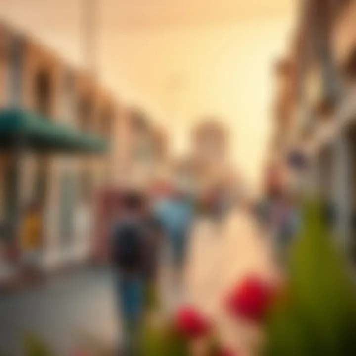 Vibrant street scene capturing the essence of Al Barsha's community