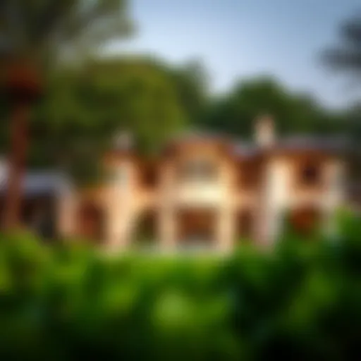 Luxurious exterior view of Al Helao Farm Villa surrounded by lush greenery