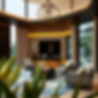 Elegant interior showcasing modern design and opulent furnishings