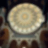 Intricate mosaics adorning the dome of a Dubai mosque