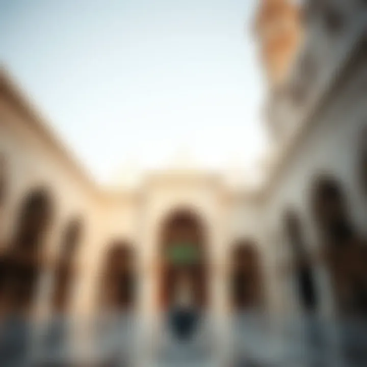 The serene courtyard of a famous mosque in Dubai