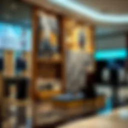 Luxurious fashion display in Dubai Mall featuring high-end brands