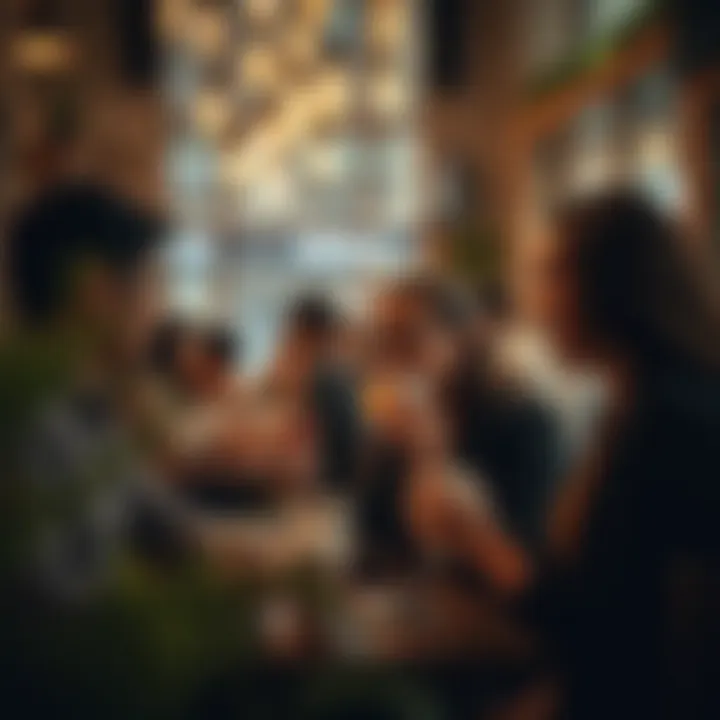 A group of friends engaging in conversation over coffee