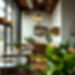 Aesthetic interior of a coffee shop with modern decor