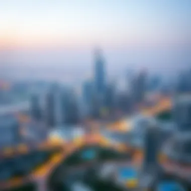 Panoramic View of Dubai Skyline A panoramic view of Dubai skyline