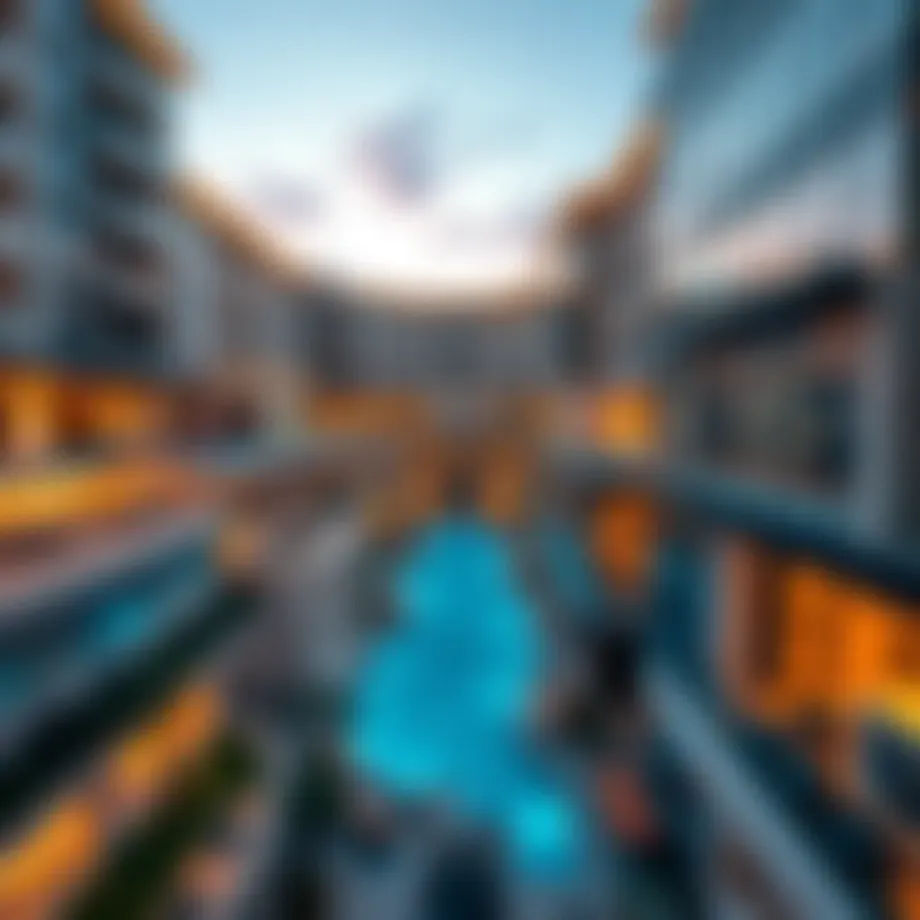 Aerial view of Dubai Mall Residences showcasing its architectural elegance