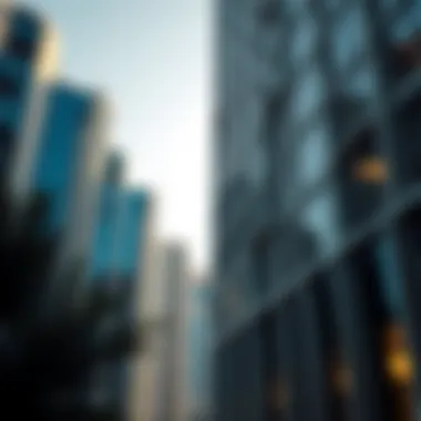 Architectural details of the Dubai Tower Baniyas facade