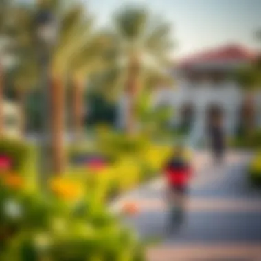 The vibrant community life in Jabel Ali Village with well-maintained parks