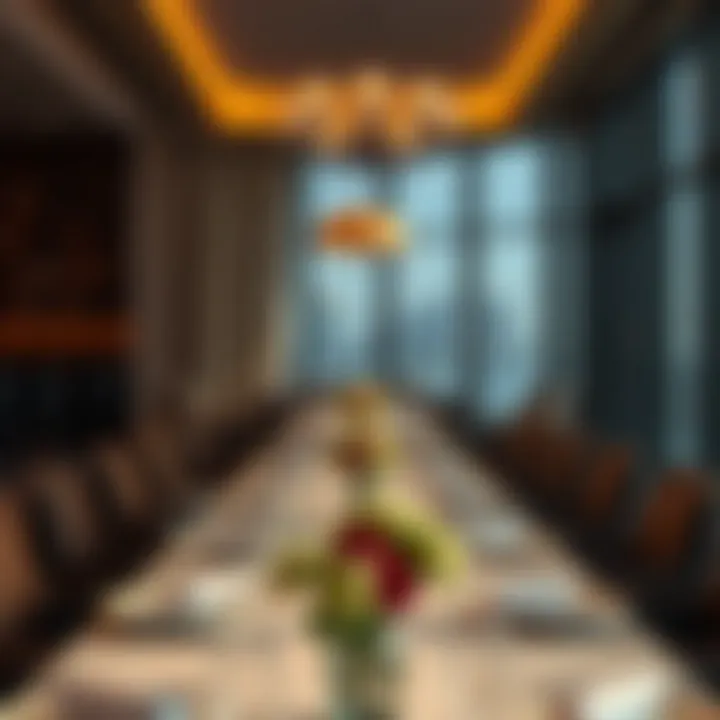Elegant dining setup at The Pointe