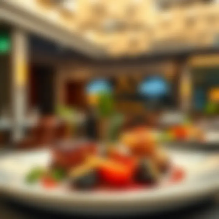Gourmet dishes presented at The Pointe