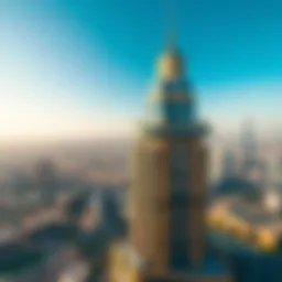 Aerial view of Princess Tower showcasing its height against Dubai skyline