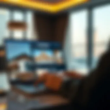 Navigating Digital Real Estate Platforms User navigating a real estate website on a laptop