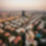 Aerial view of Dubai's residential areas showcasing diverse architecture
