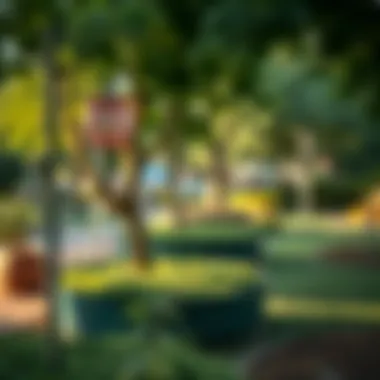 Charming community park with lush greenery