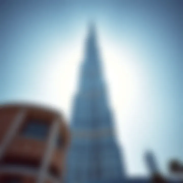 Burj Khalifa: An Architectural Wonder Architectural marvel of the Burj Khalifa against a clear blue sky