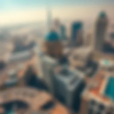Aerial View of Dubai's Real Estate Market An aerial shot of a bustling Dubai real estate market