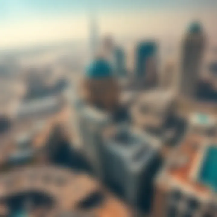 Aerial View of Dubai's Real Estate Market An aerial shot of a bustling Dubai real estate market
