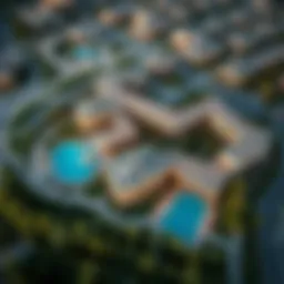 Aerial view of Talia showcasing its elegant architecture and green surroundings