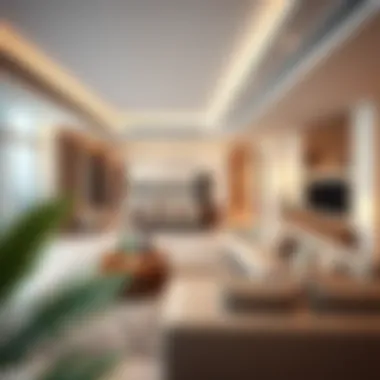Spacious living area inside Talia residences with modern design