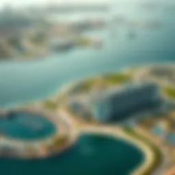 Aerial view of Al Reem Island showcasing its architecture