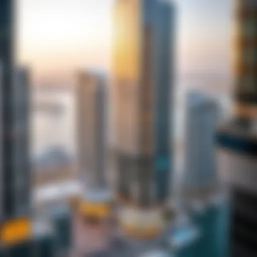 Stunning view of Escan Tower from Dubai Marina