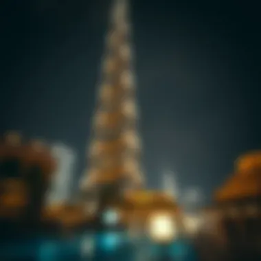 Burj Khalifa Illuminated at Night Night view of Burj Khalifa illuminated