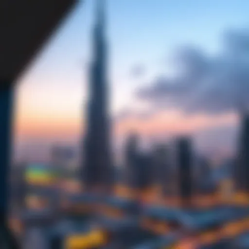 The Burj Khalifa towering above the Dubai skyline