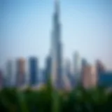 Luxury skyscraper in Dubai skyline