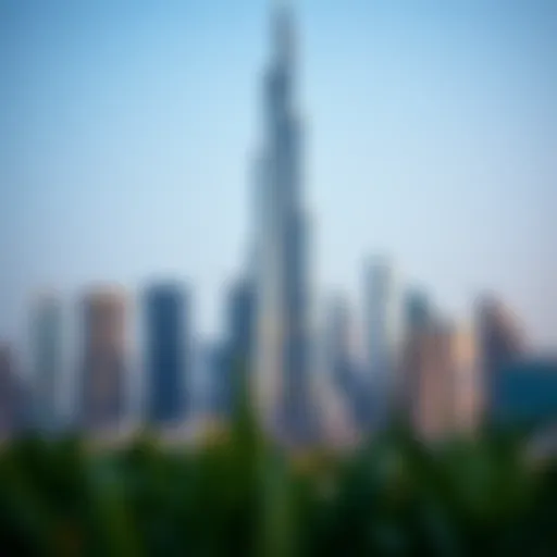 Luxury skyscraper in Dubai skyline
