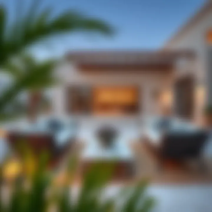 Relaxing outdoor space of a villa