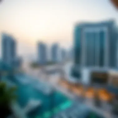 Stunning Marina Views from the Balcony Panoramic view of Dubai Marina from hotel balcony