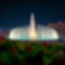 Breathtaking view of the fountain at night