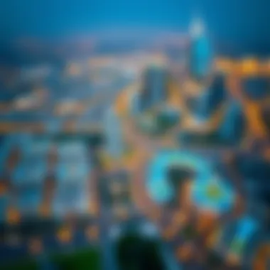 Dubai Real Estate Landscape Aerial view of Dubai's real estate landscape featuring Imtiaz Developer projects