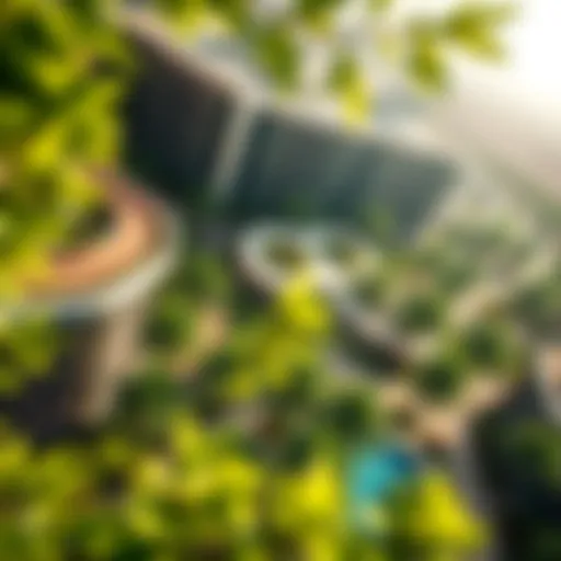 Aerial view showcasing the lush greenery and modern architecture of Jumeirah Park