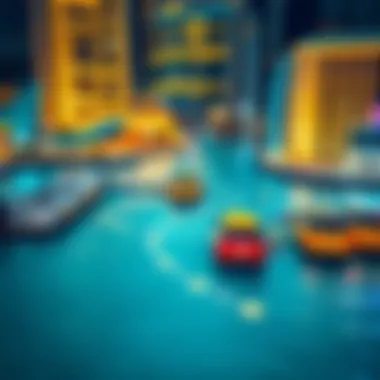 Map highlighting RTA Marina Water Taxi routes across Dubai.