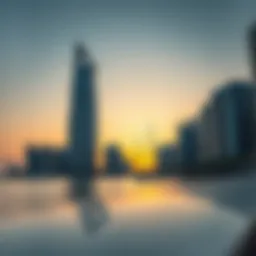 Stunning view of Marina Crown Tower at sunset