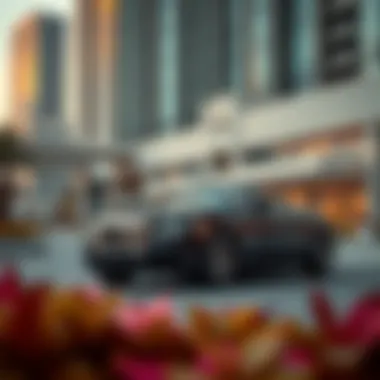 Rolls Royce Elegance in Urban Landscape Luxurious Rolls Royce parked amidst contemporary architecture